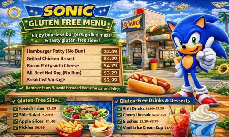 Sonic Gluten Free Menu