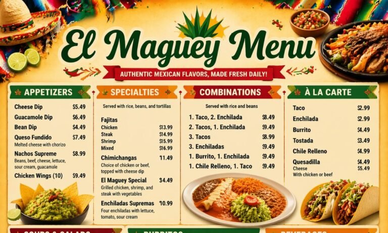 El Maguey Menu A Flavorful Taste of Tradition