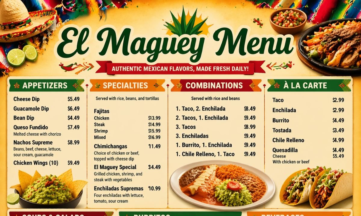 El Maguey Menu A Flavorful Taste of Tradition