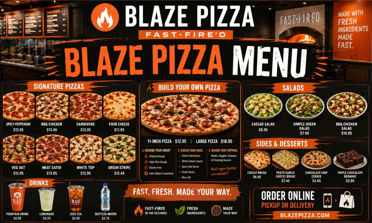 Blaze Pizza Menu 2026 Guide to Prices, Pizzas, Deals & Hours