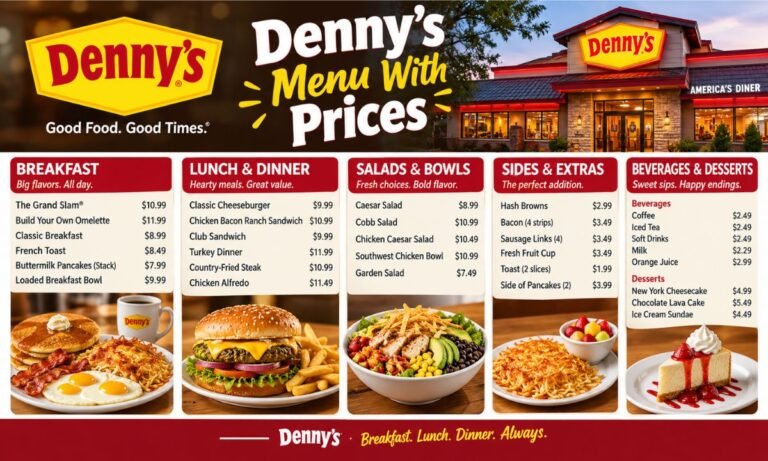 Denny’s Menu With Prices 2026 Full Menu Guide